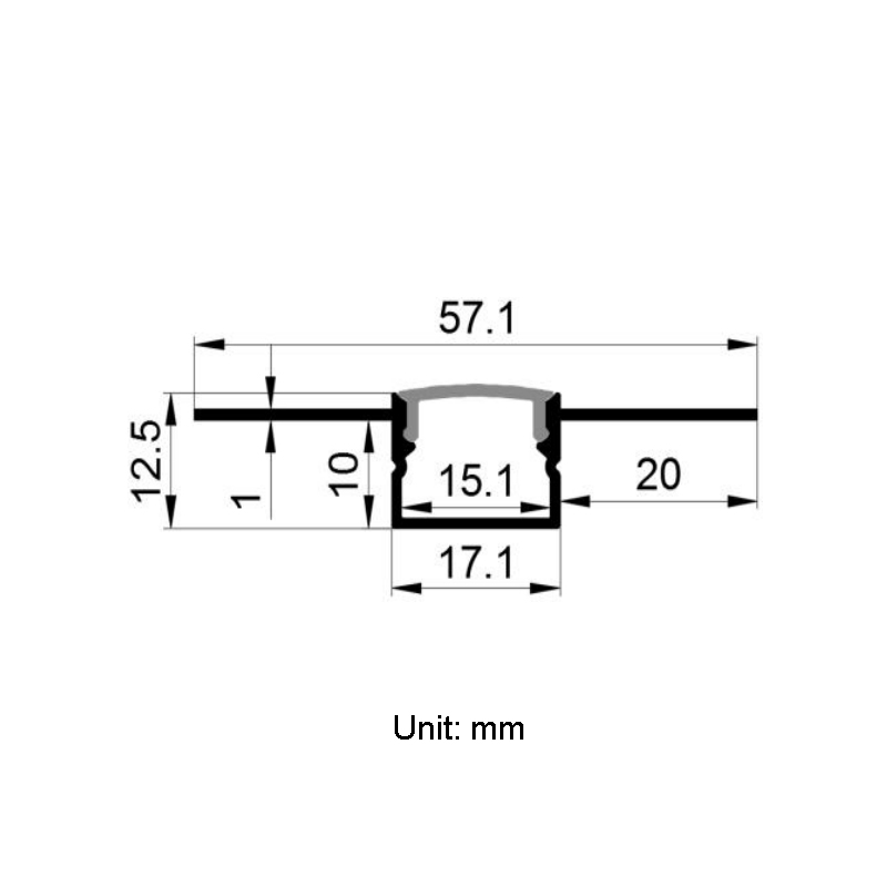 Plaster In LED Drywall Channel Aluminum Profile For 15mm Double Row LED Rope Lights Plaster In LED Drywall Channel Aluminum Profile For 15mm Double Row LED Rope Lights